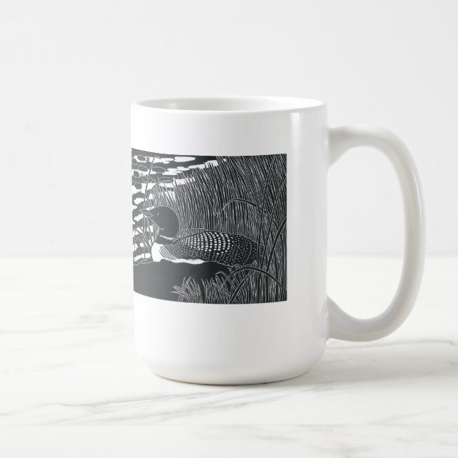 Allgemeine Loon Linocut Tasse (Rechts)