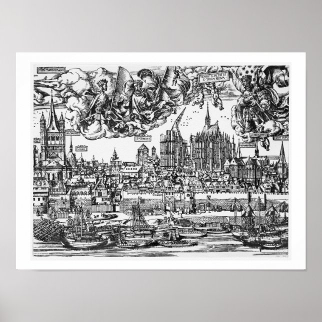 Allgemeine Sicht auf Köln, 1531 (Gravieren) (b/w p Poster (Vorne)