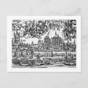 Allgemeine Sicht auf Köln, 1531 (Gravieren) (b/w p Postkarte