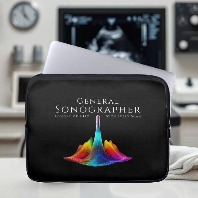 Allgemeine Sonographen-farbige Ultraschallwellen Laptopschutzhülle (General Sonographer-Colorful Ultrasound Waves Laptop Sleeve)