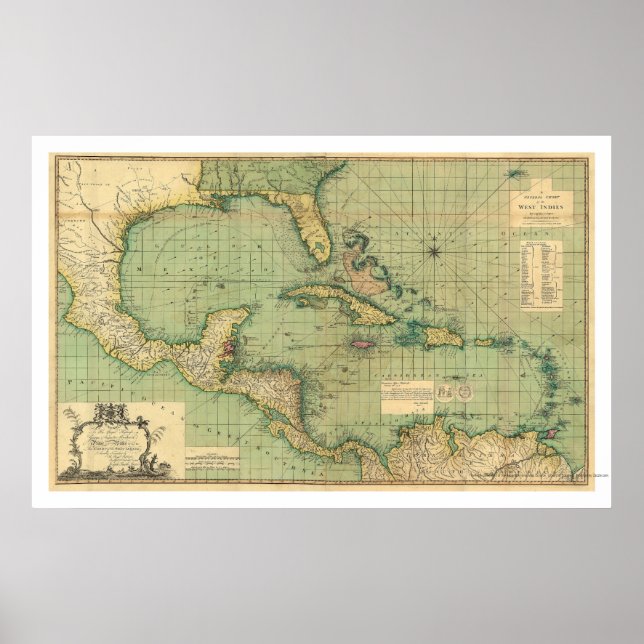 Allgemeine Übersicht der Westindischen Inseln vom  Poster (Vorne)