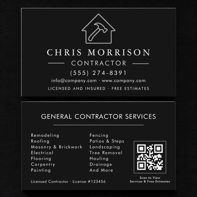 Allgemeiner Bauunternehmer QR Code Visitenkarte (Von Creator hochgeladen)