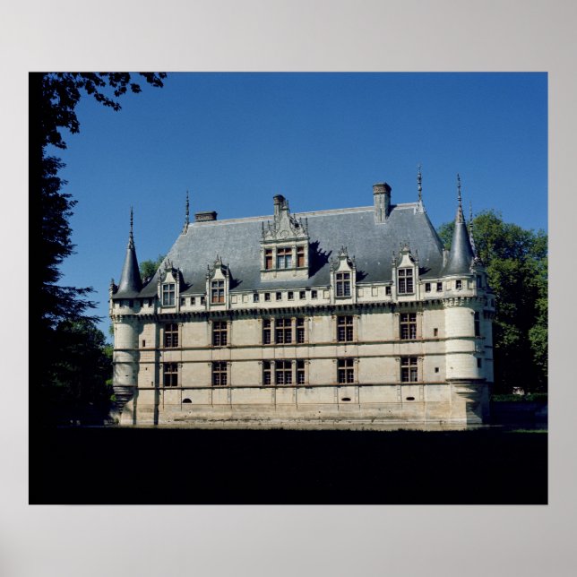 Allgemeiner Blick auf das Schloss Azay-le-Rideau Poster (Vorne)