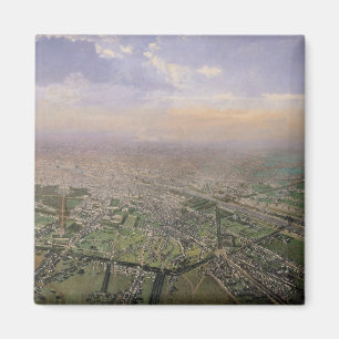 Allgemeiner Blick über Paris aus einem Heißluftbal Magnet