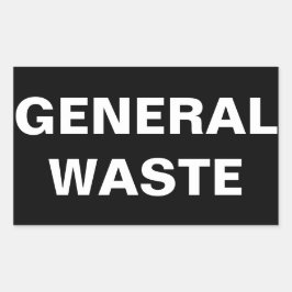 Allgemeines Abfallzeichen Rechteckiger Aufkleber