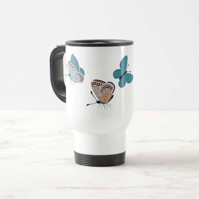 Allgemeines Blau Reisebecher (Vorderseite Links)