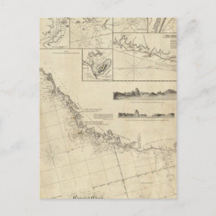 Allgemeines Diagramm der Küsten von Brasilien Postkarte