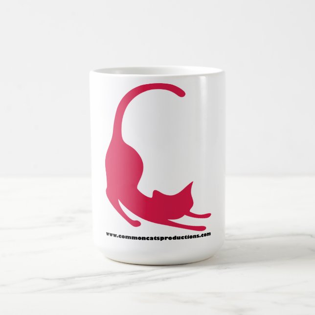 Allgemeines Katzen-Logo-Rosa Tasse (Mittel)