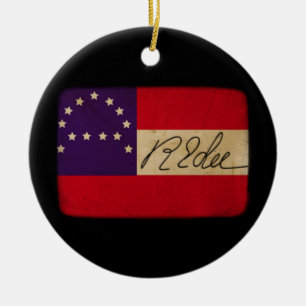 Allgemeines Lee hat Flagge mit Unterzeichnung Keramik Ornament