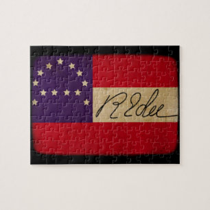 Allgemeines Lee hat Flagge mit Unterzeichnung Puzzle