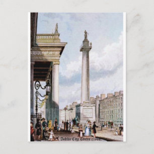 Allgemeines Postamt Dublin, Nelsons Pillar c1880 Feiertagspostkarte