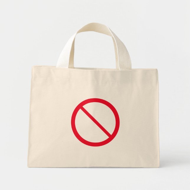 Allgemeines Verbotszeichen | Tiny Tote Bag Mini Stoffbeutel (Vorne)