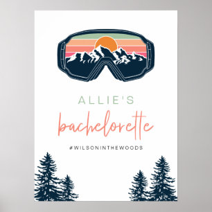 ALLIE Farbenfrohe Berge Ski Bachelorette Herzlich  Poster