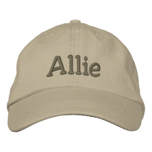 Allie Name bestickt Baseball Cap - Khaki Bestickte Kappe