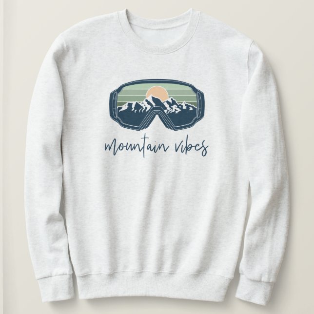 ALLIE Sage Mountain Vibes Ski Bachelorette Gruppe Sweatshirt (Design vorne)
