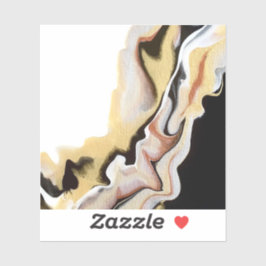 Alligare Abstract Gold Black White Fluid Art Aufkleber