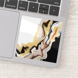 Alligare Abstract Gold Schwarz Weiß Fluid Art Aufkleber