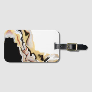 Alligare Abstract Gold Schwarz Weiß Fluid Art Gepäckanhänger