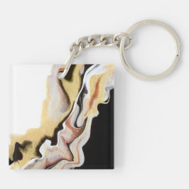 Alligare Golden Abstract Acrylic Fluid Kunst Schlüsselanhänger