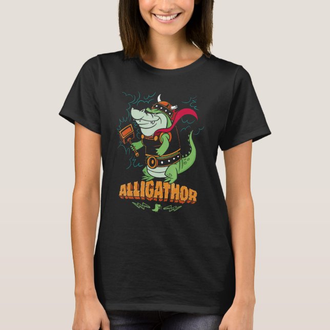 Alligathor Norse Mythology  Thor Alligator Viking T-Shirt (Vorderseite)