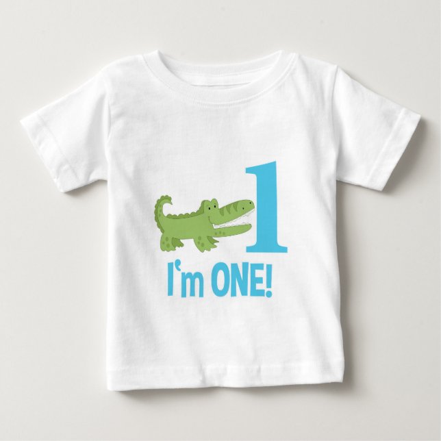 Alligator 1. Geburtstag Ich bin EIN T - Shirt (Vorderseite)