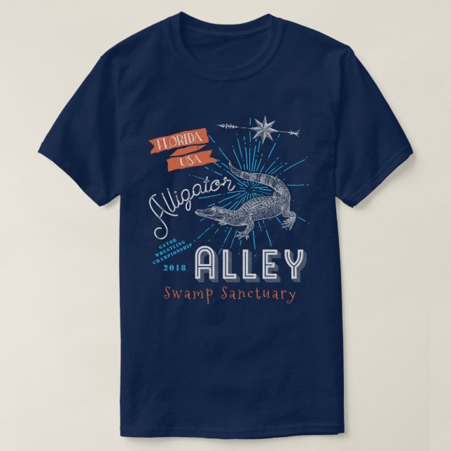 Alligator Alley Florida Everglades Gator Wrestling T-Shirt (Design vorne)