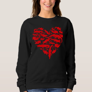 Alligator Animal Lover Funny Heart Alligator Valen Sweatshirt