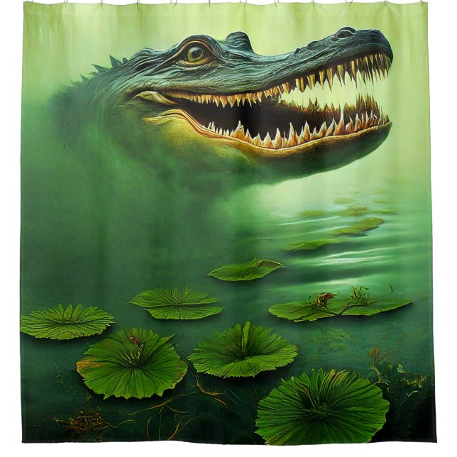Alligator Art Duschvorhang (Vorderseite)