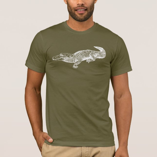 Alligator auf dunklem Shirt (Vorderseite)
