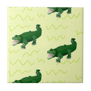 Alligator auf gelb fliese