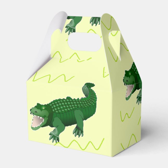 Alligator auf gelb geschenkschachtel (Vorderseite)