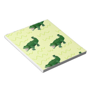 Alligator auf gelb notizblock