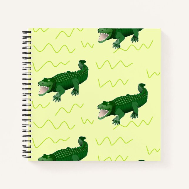 Alligator auf gelb notizbuch (Vorderseite)