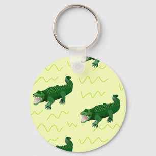 Alligator auf Gelb Schlüsselanhänger
