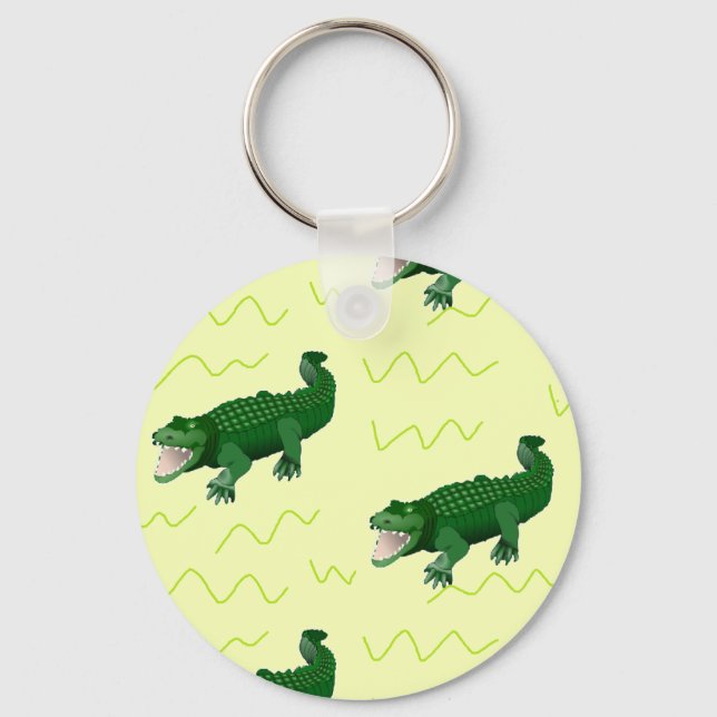 Alligator auf gelb schlüsselanhänger (Vorderseite)