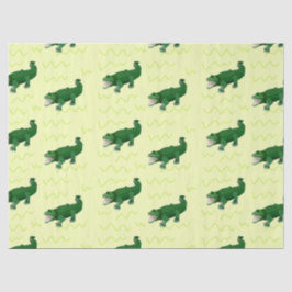 Alligator auf gelb seidenpapier