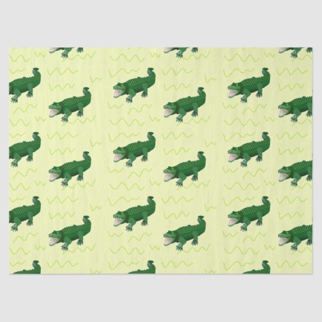 Alligator auf gelb seidenpapier (Vorderseite)