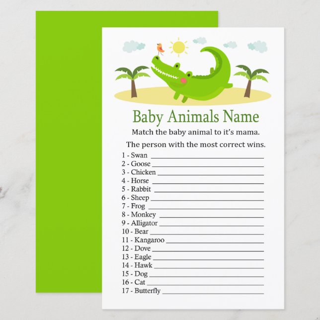 Alligator Baby Animes Name Game (Vorne/Hinten)