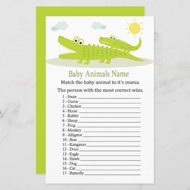 Alligator Baby Animes Name Game (Vorne/Hinten)