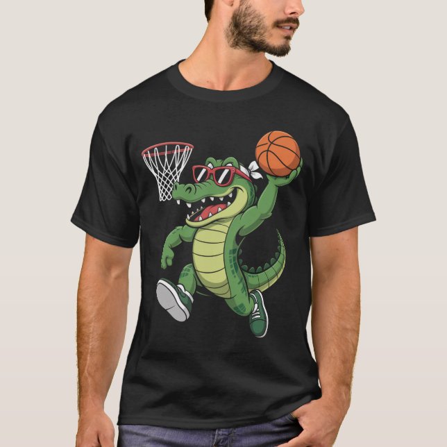 Alligator Basketball Basketball Spieler T-Shirt (Vorderseite)