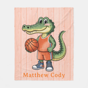 Alligator Basketball Geburtstagsparty für Jungen G Fleecedecke