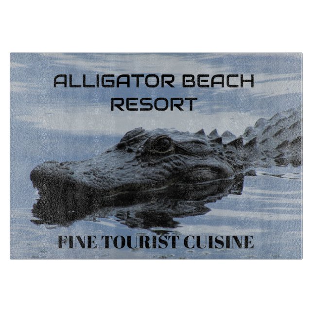 Alligator Beach Resort Glass Schneidebrett (Vorderseite)