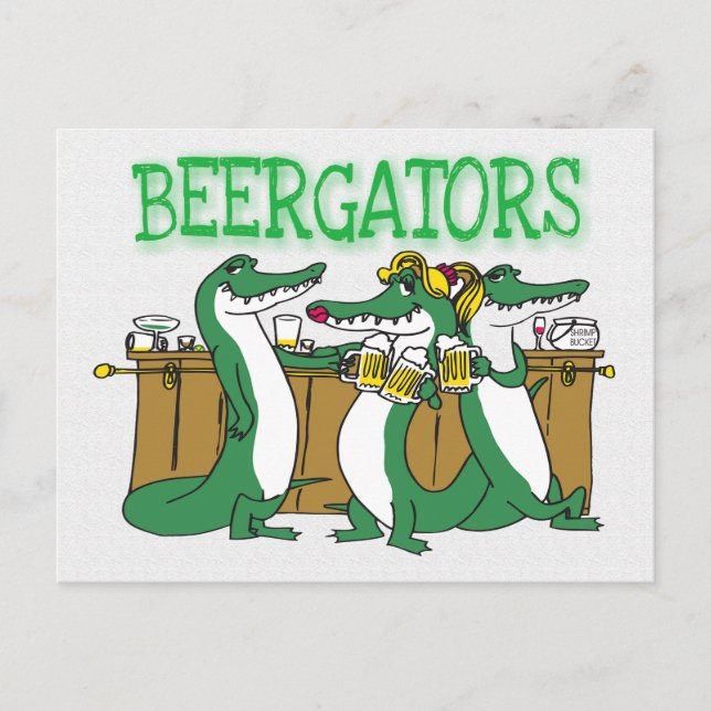 Alligator Beer Bar Postkarte (Vorderseite)