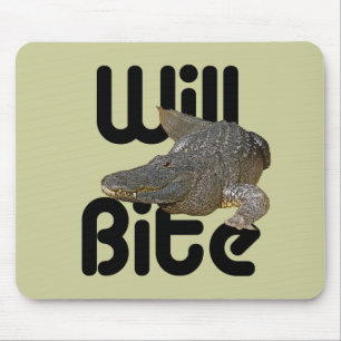 Alligator beißt mousepad