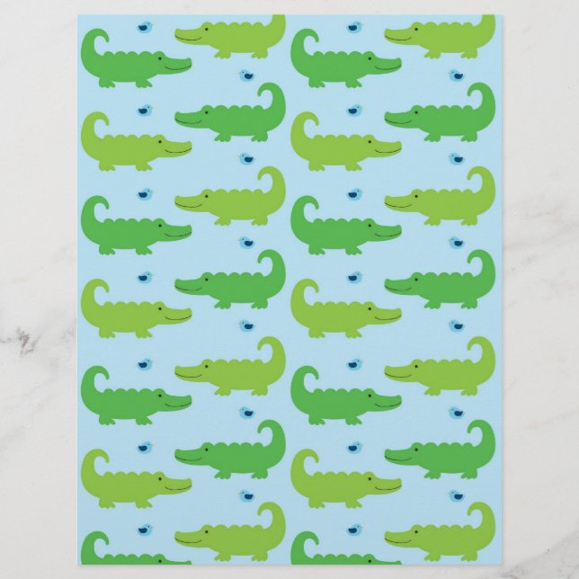 Alligator Bird Baby Scrapbook Paper (Vorderseite)