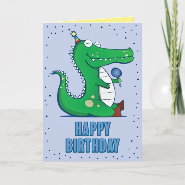 Alligator Birthday Grußkarte Karte (Vorderseite)