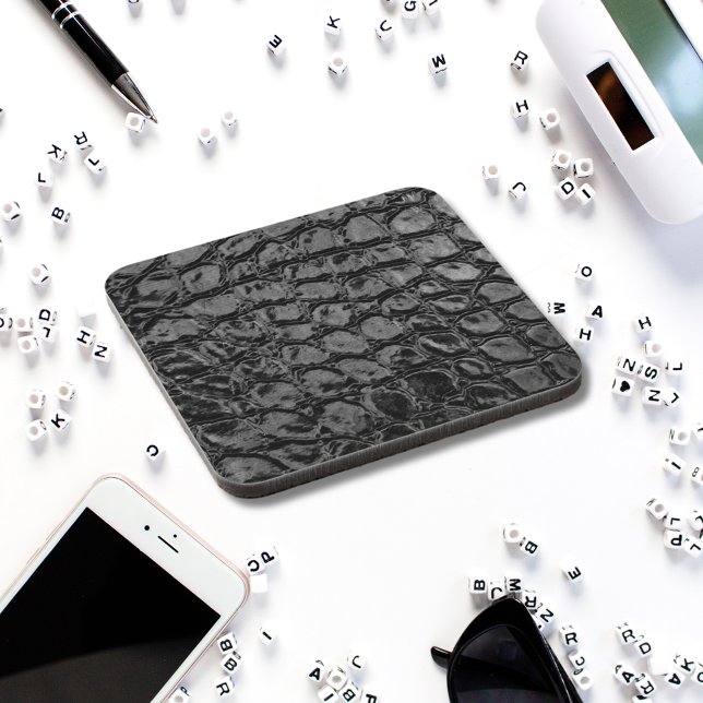 Alligator Black Imitats Leather Getränkeuntersetzer (Von Creator hochgeladen)