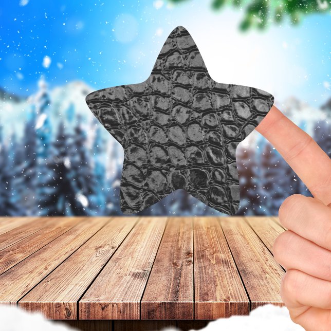 Alligator Black Imitats Leather Stern-Aufkleber (Von Creator hochgeladen)