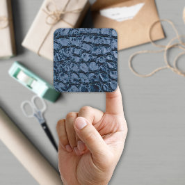 Alligator Blue Imitats Leather Quadratischer Aufkleber