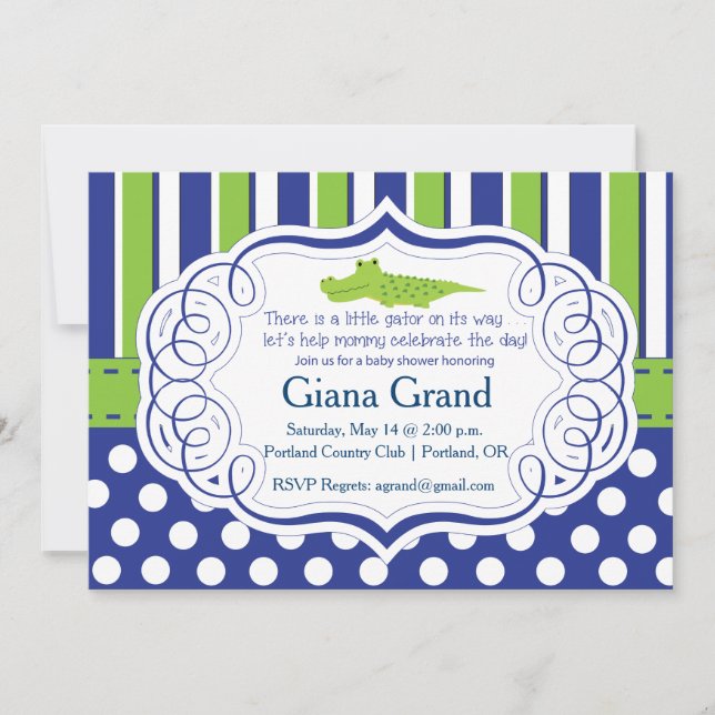 ALLIGATOR BOY BABY SHOWER EINLADUNG (Vorderseite)